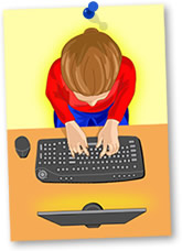 Image showing woman at a computer