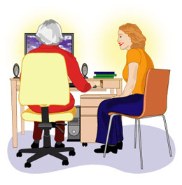 Image showing a customer being trained by a Computer Driving Instructor